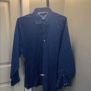 Tommy Hilfiger Navy Polka Dot Dress Shirt